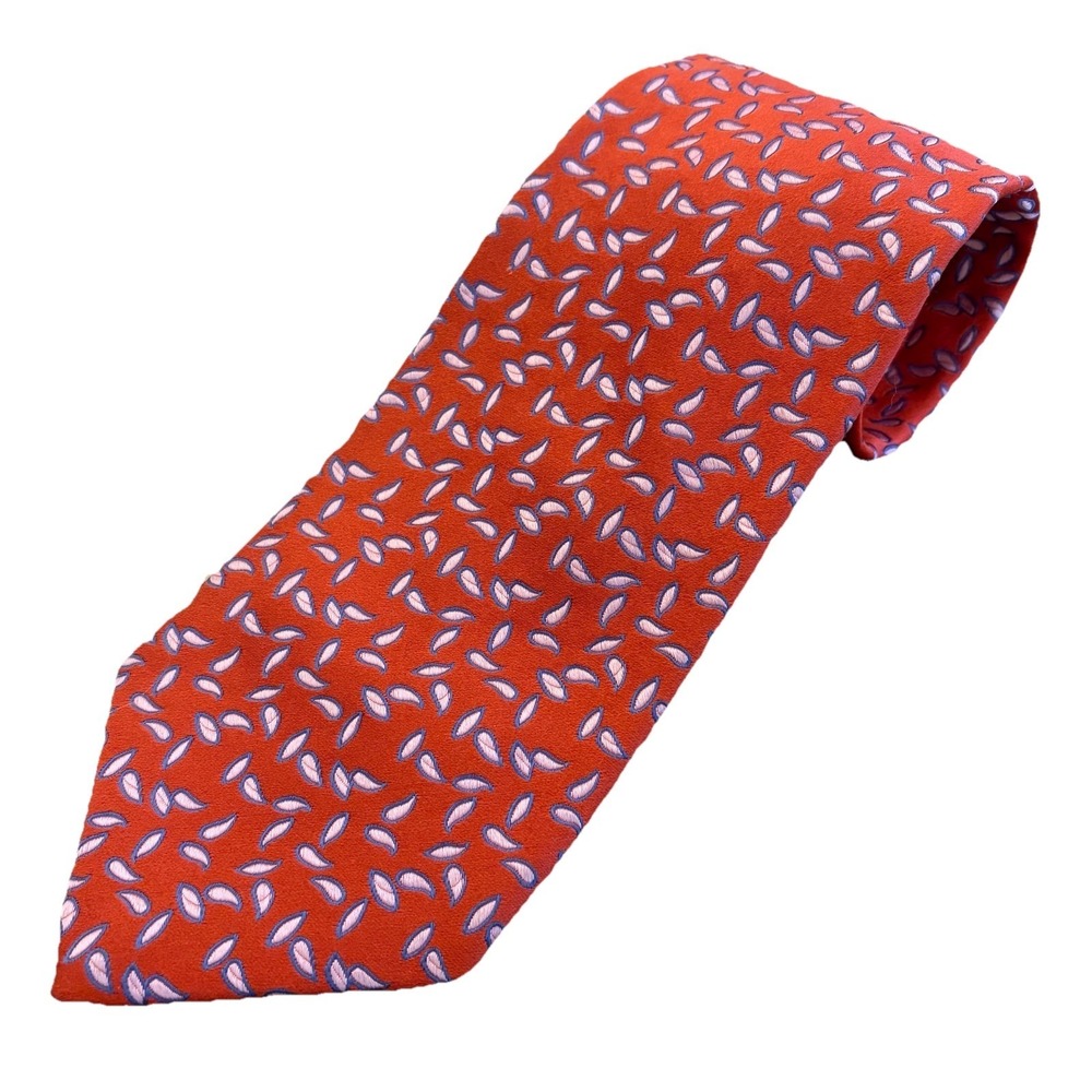 Robert Talbott Best Of Class 100% Silk Mens Tie Red Pink Woven Made USA 61x3 5/8